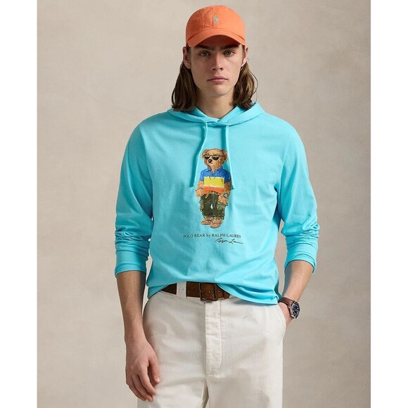 Polo Ralph Lauren Men's Polo Bear Jersey Hooded T-Shirt Color Blue Size XL - Picture 1 of 4